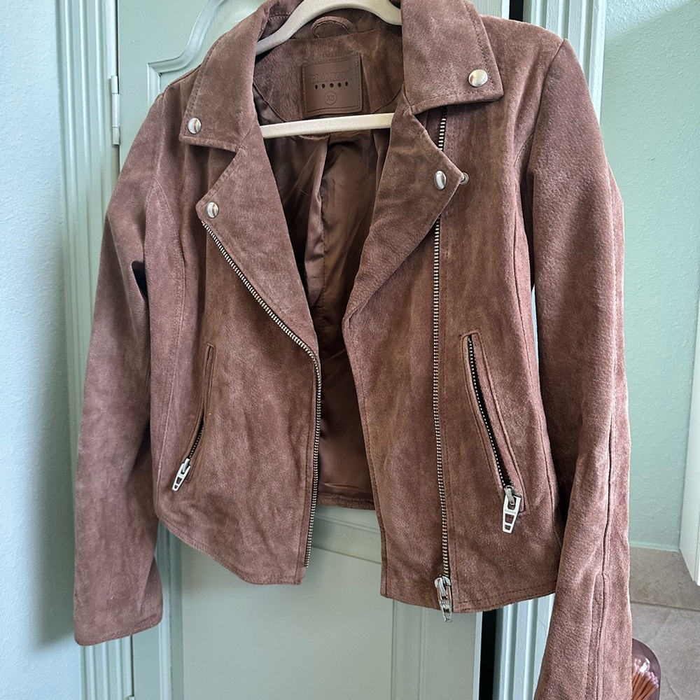 BlankNYC “Latte” Suede moto jacket